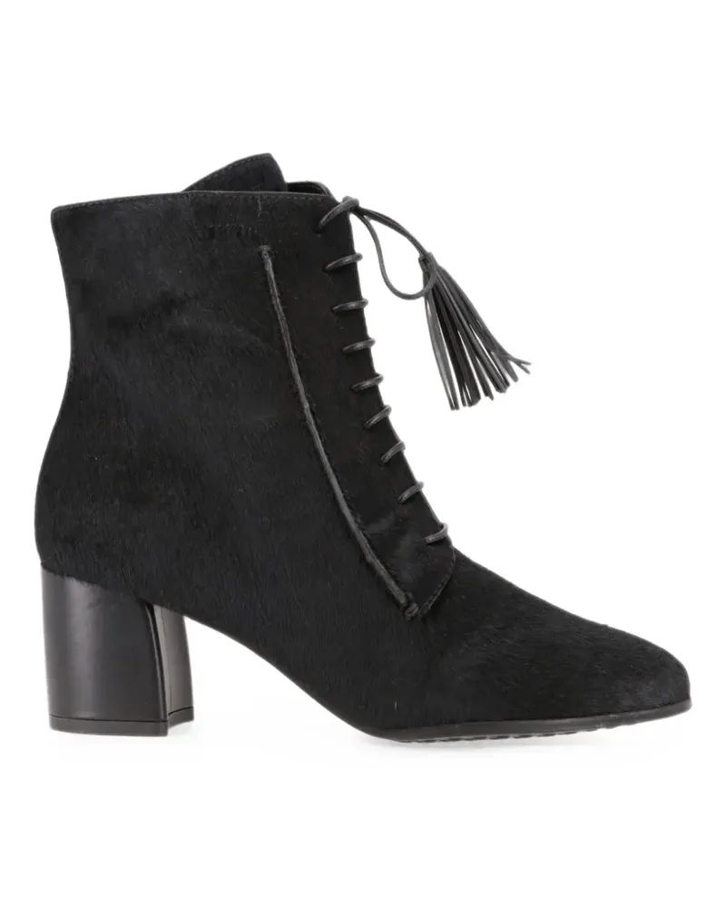 TOD'S lace-up tassel ankle boots - Schwarz Schwarz