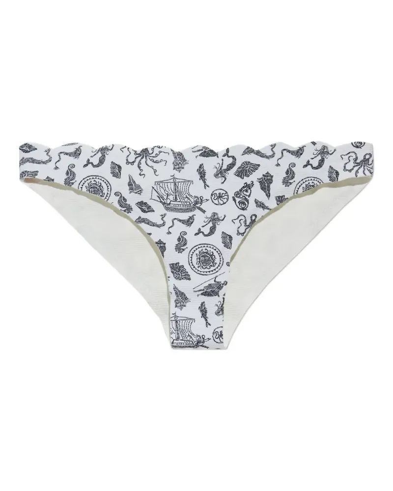 Marysia Bikinihöschen mit Kamee-Print - Weiß Weiß