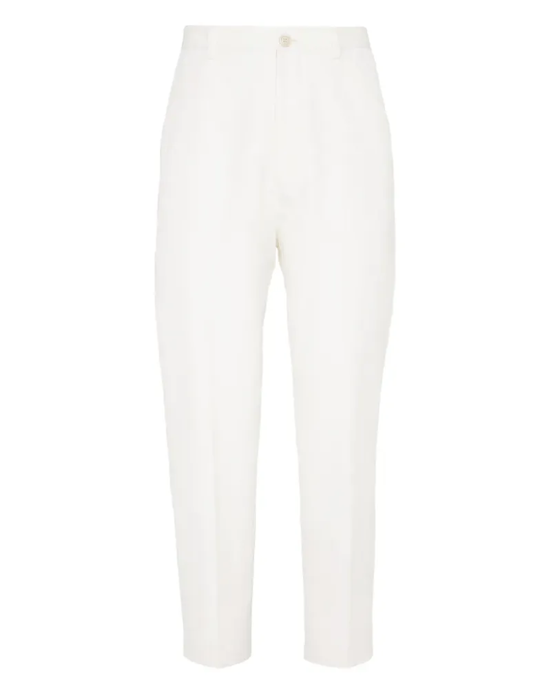 Brunello Cucinelli Hose mit Bügelfalten - Weiß Weiß