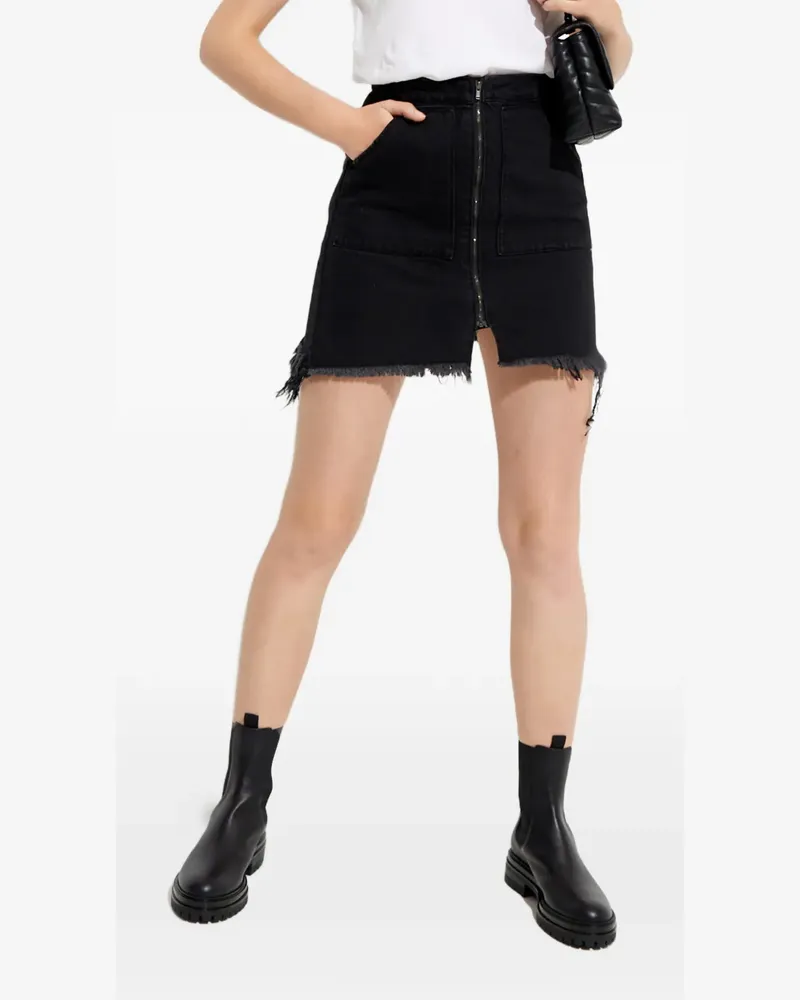One Teaspoon zip frayed mini skirt - Schwarz Schwarz