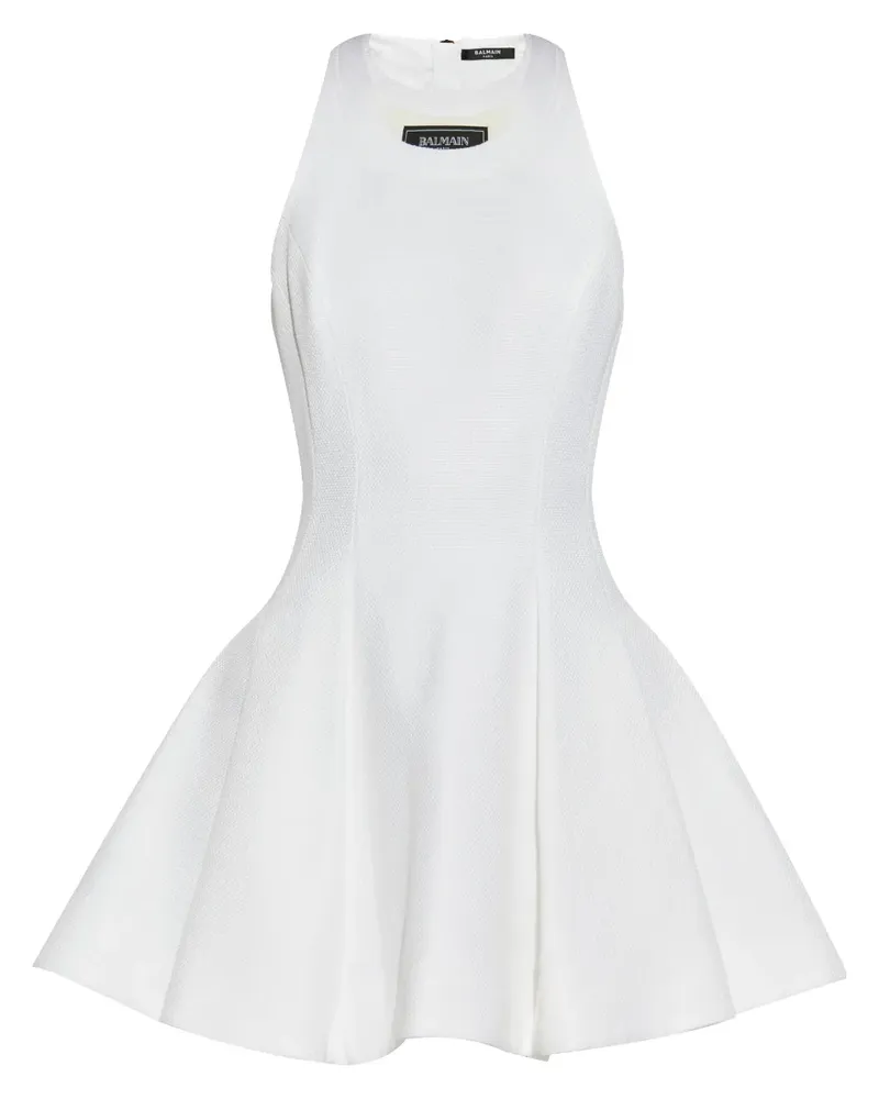 Balmain Plissiertes Minikleid - Weiß Weiß