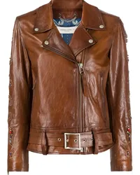 Golden Goose Verzierte Bikerjacke Braun