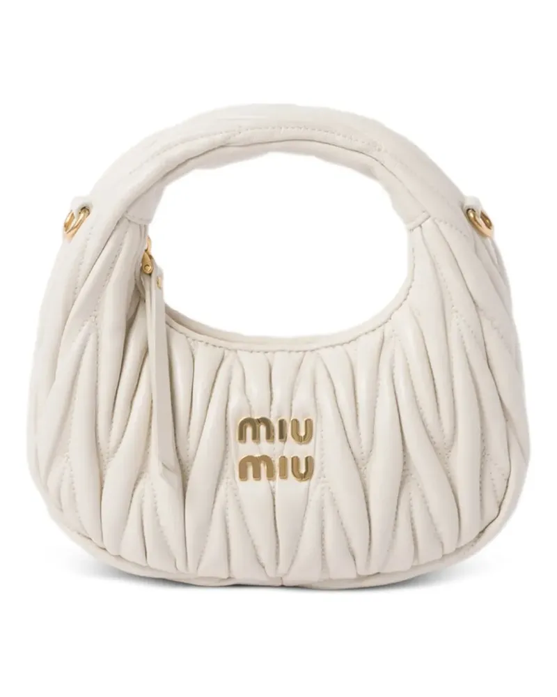 Miu Miu Wander matelassé leather mini bag - Weiß Weiß