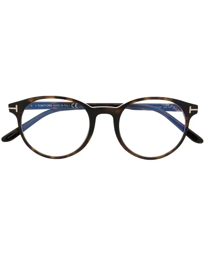 Tom Ford Brille mit rundem Gestell - Braun Braun