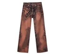 Jeans mit Acid-Wash-Effekt - Braun