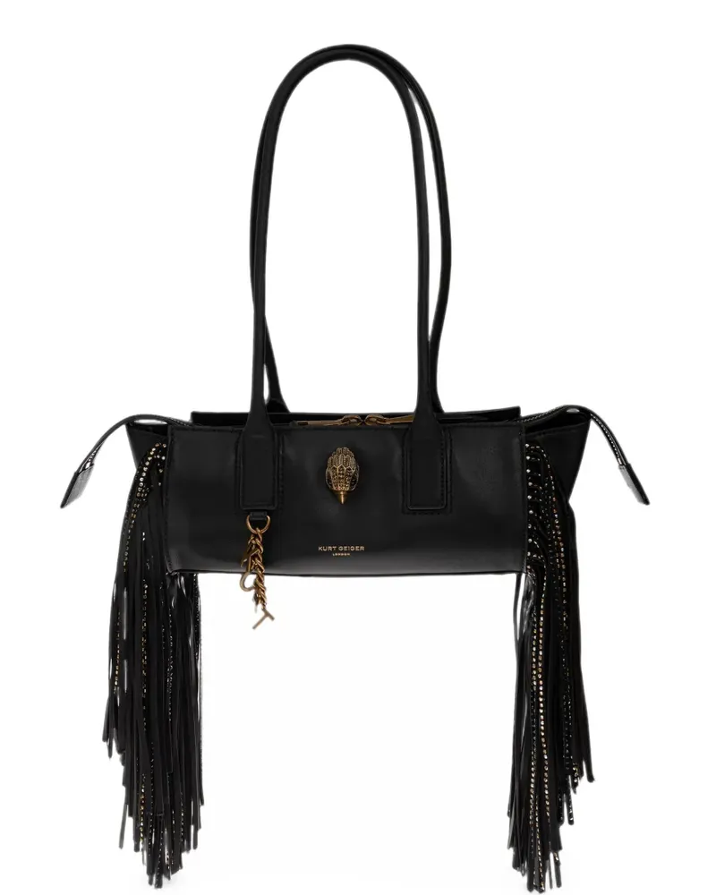 Kurt Geiger Sloane East-West Schultertasche mit Fransen - Schwarz Schwarz