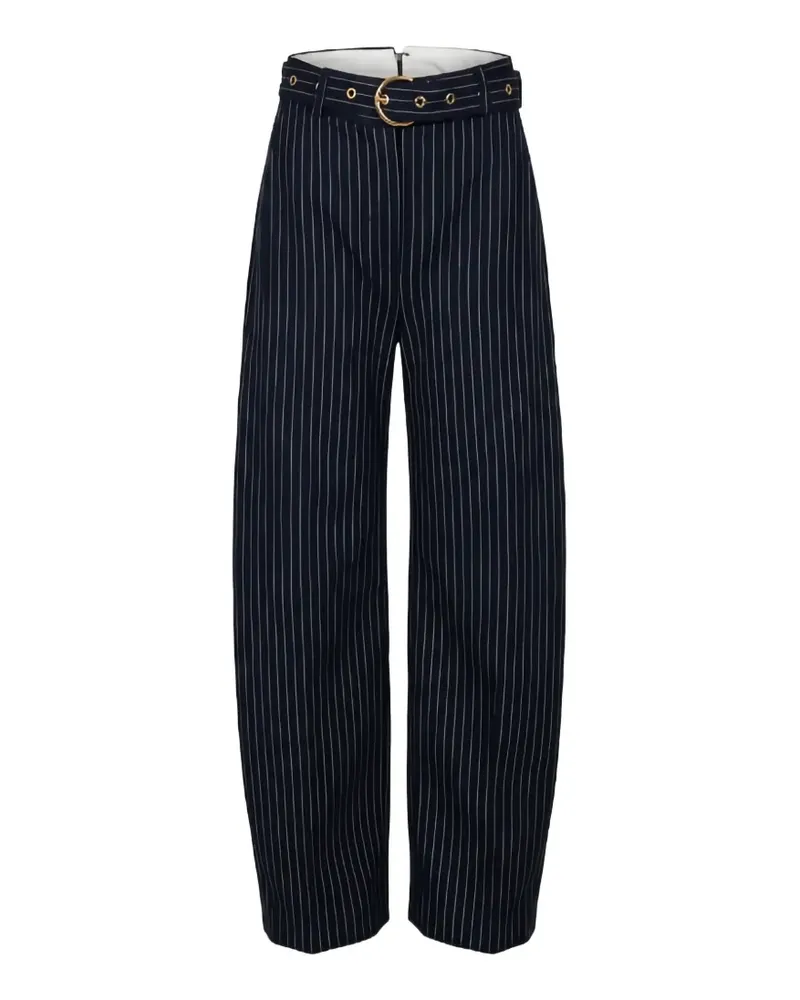 Pinko pinstripe-pattern belted trousers - Blau Blau
