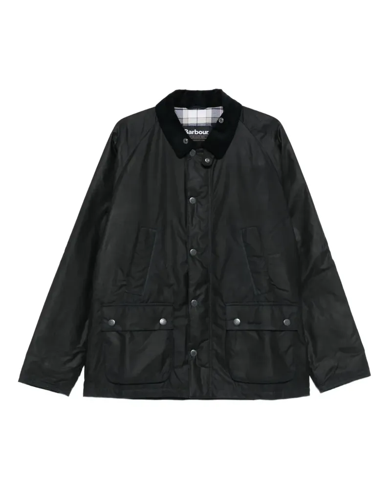 Barbour Jacke mit Cordkragen und Klappentasche - Schwarz Schwarz