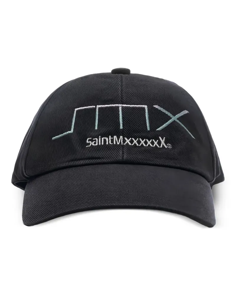 SAINT MXXXXXX Baseballkappe mit Logo-Stickerei - Schwarz Schwarz