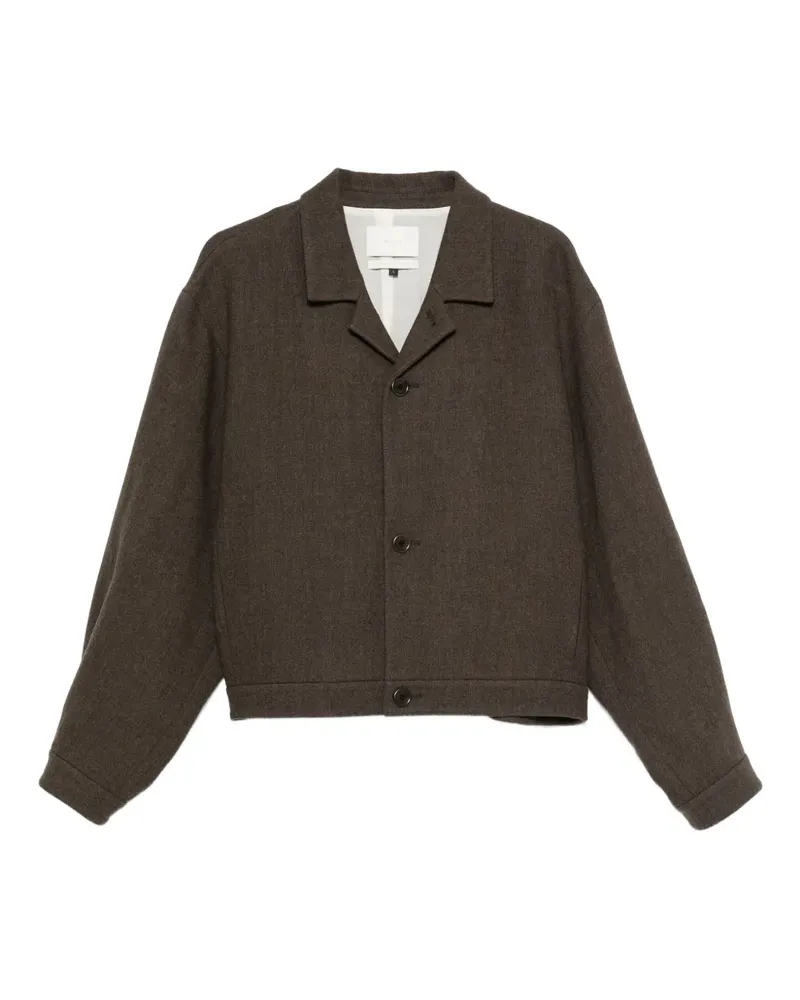 AMOMENTO Hemdjacke mit Knopfleiste - Braun Braun