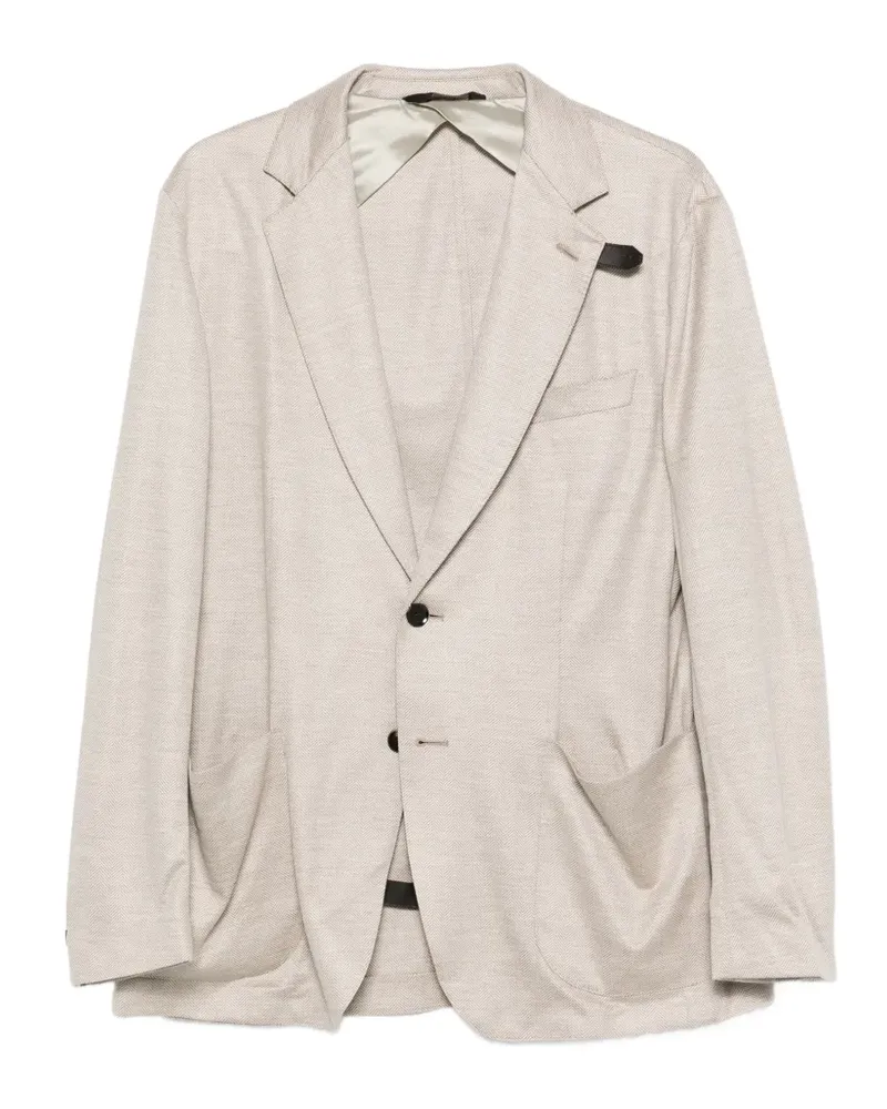 Brioni button-fastening blazer - Nude Nude