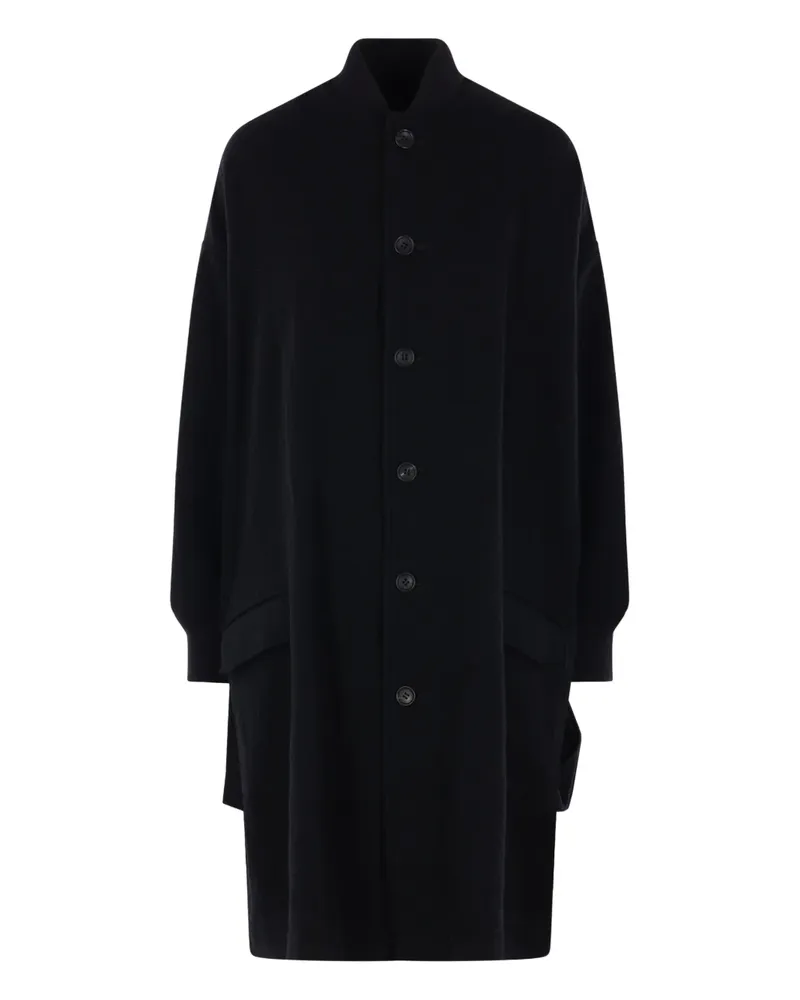 Yohji Yamamoto Geknöpfter Mantel - Schwarz Schwarz