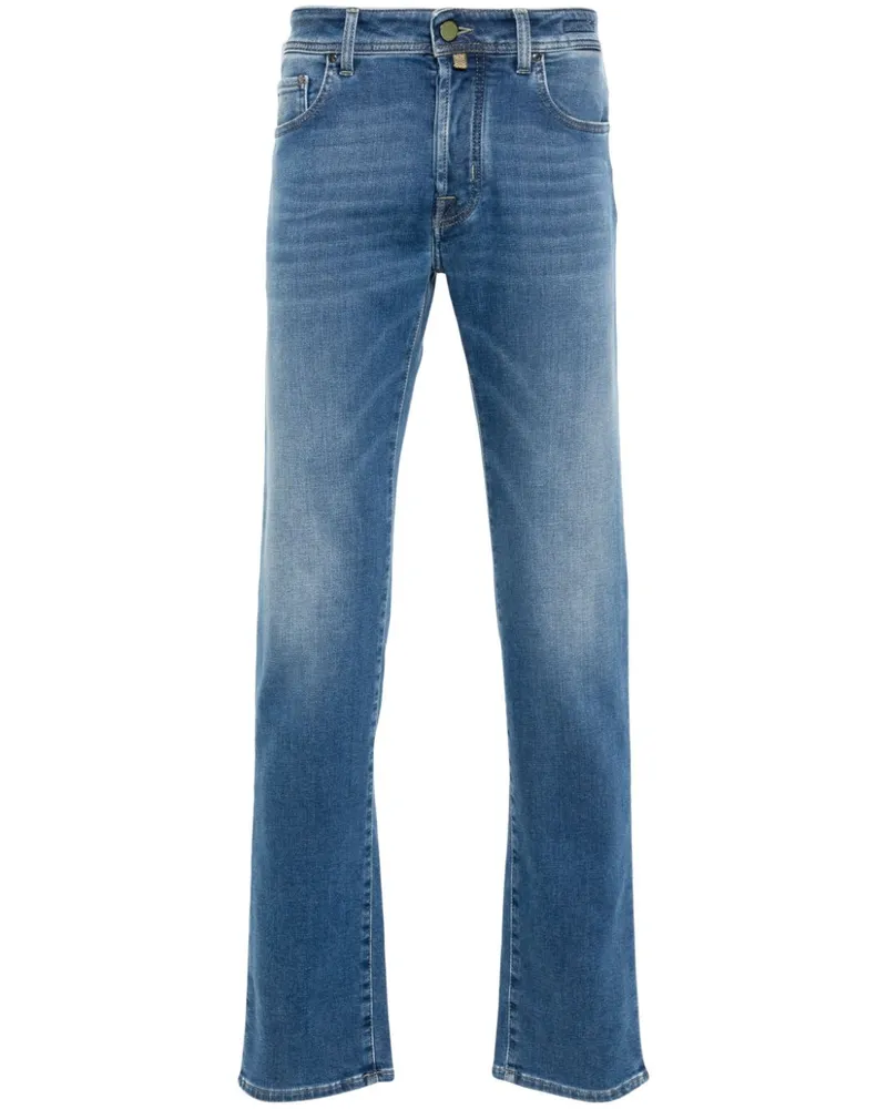 Jacob Cohën Halbhohe Bard Straight-Leg-Jeans Blau