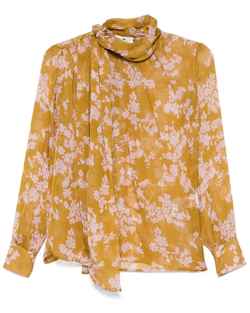 Elisabetta Franchi Voile Bluse mit Print - Gelb Gelb