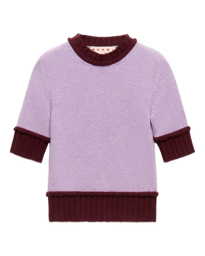Marni purple wool blend jumper with contrast trims - Violett Violett
