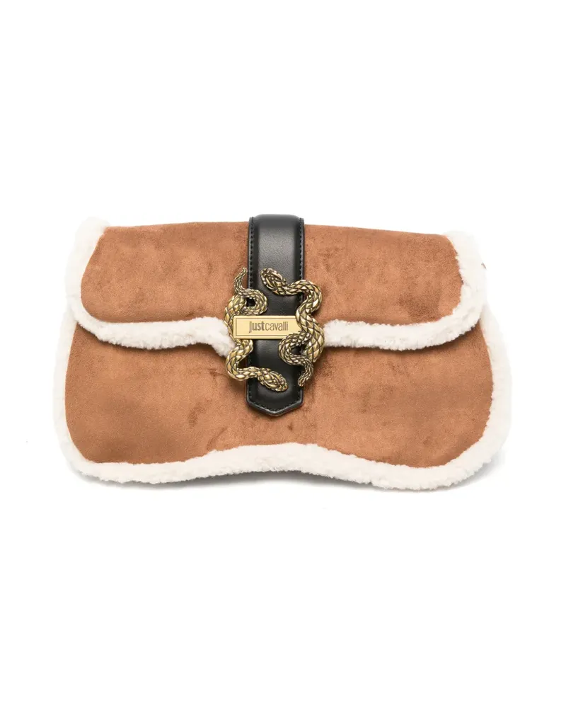 Just Cavalli Umhängetasche mit Logo-Schild - Braun Braun