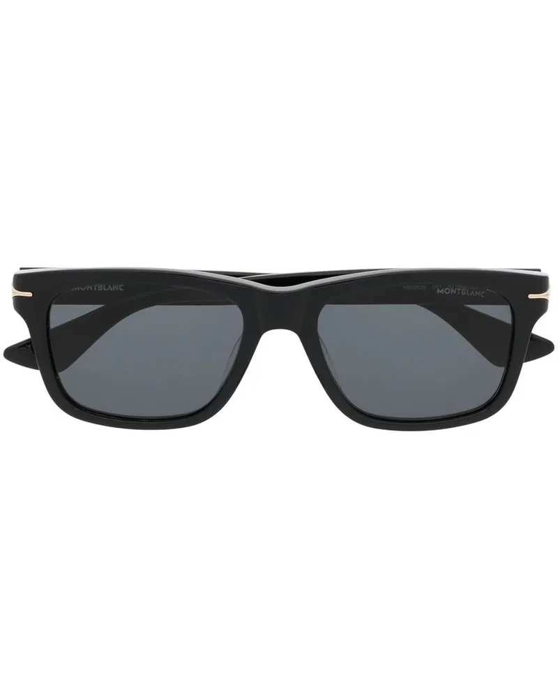 Montblanc Sonnenbrille mit eckigem Gestell - Schwarz Schwarz