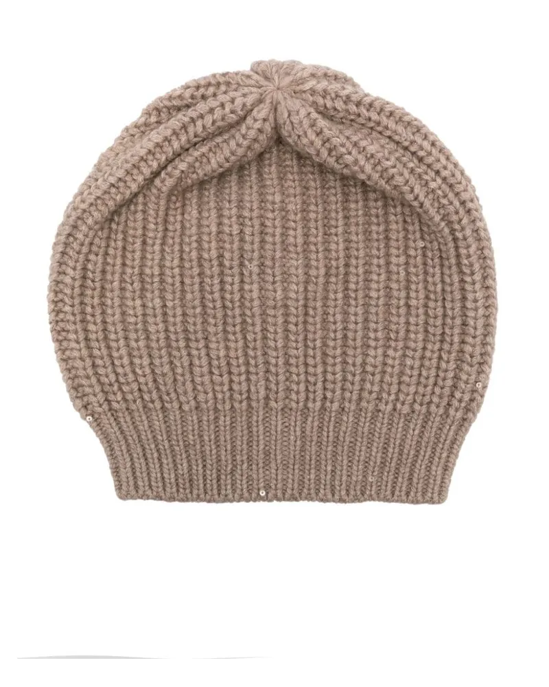 Brunello Cucinelli Beanie mit Pailletten - Braun Braun