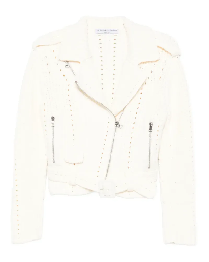 Ermanno Scervino zip-up belted jacket - Nude Nude
