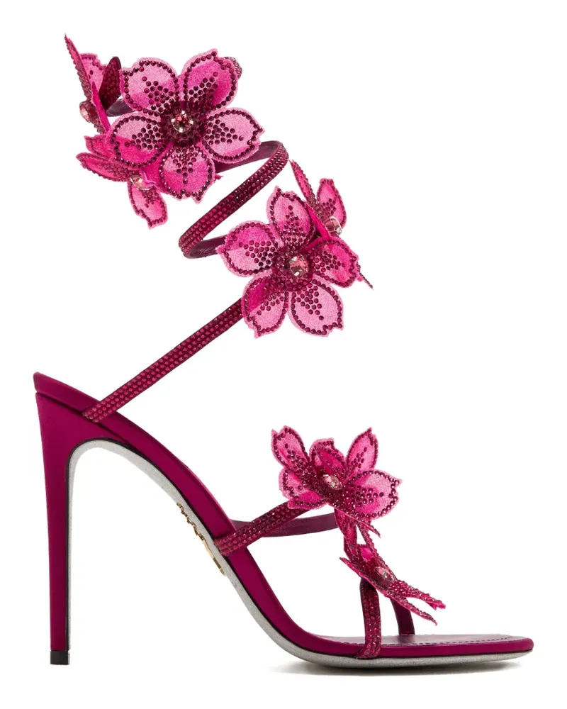 René Caovilla Sandalen mit Blumenverzierung - Rosa Rosa
