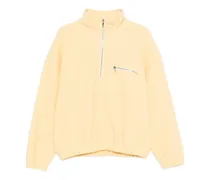 Sweatshirt mit Reißverschlusstasche - Gelb