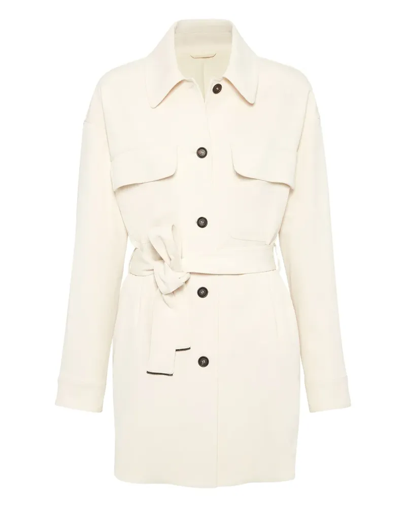 Brunello Cucinelli Jacke mit Gürtel - Weiß Weiß