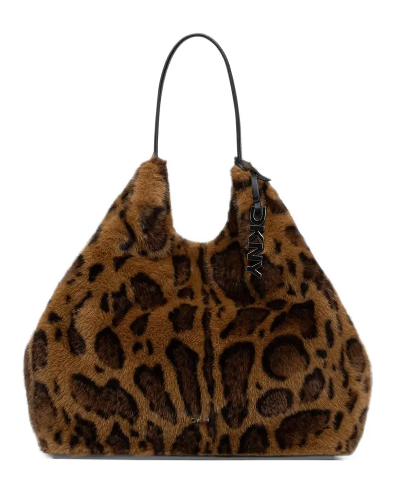 DKNY Große Paula Tote Bag aus Faux Fur - Braun Braun