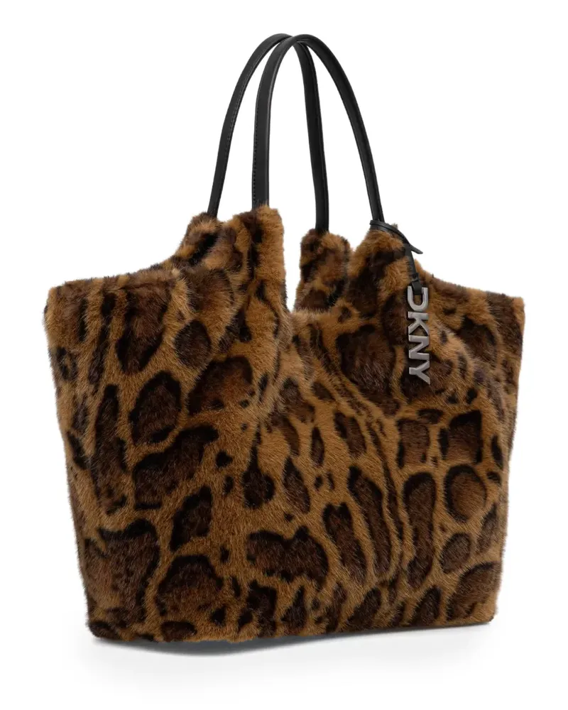 DKNY Große Paula Tote Bag aus Faux Fur - Braun Braun