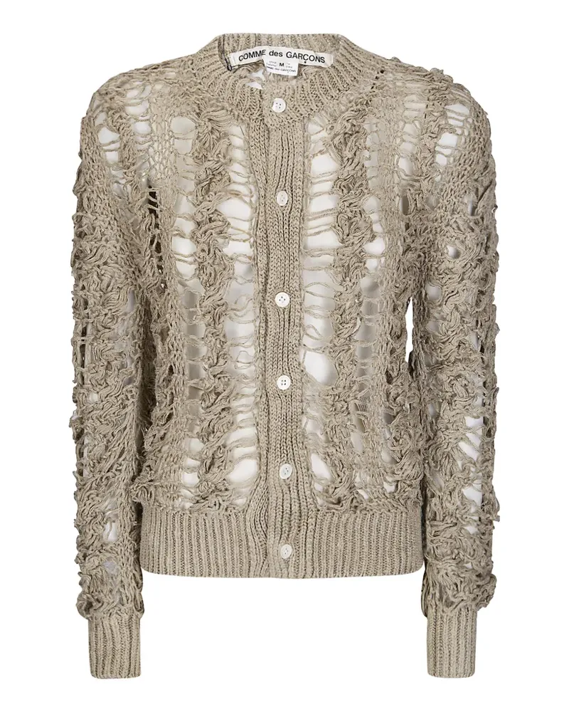 Comme des Garçons open-knit button-up sweater - Nude Nude