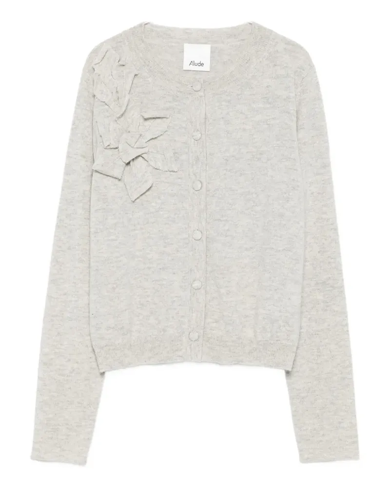 ALLUDE Cardigan mit Blumenverzierung - Grau Grau