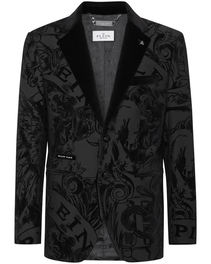 Philipp Plein Sakko mit grafischem Print - Schwarz Schwarz