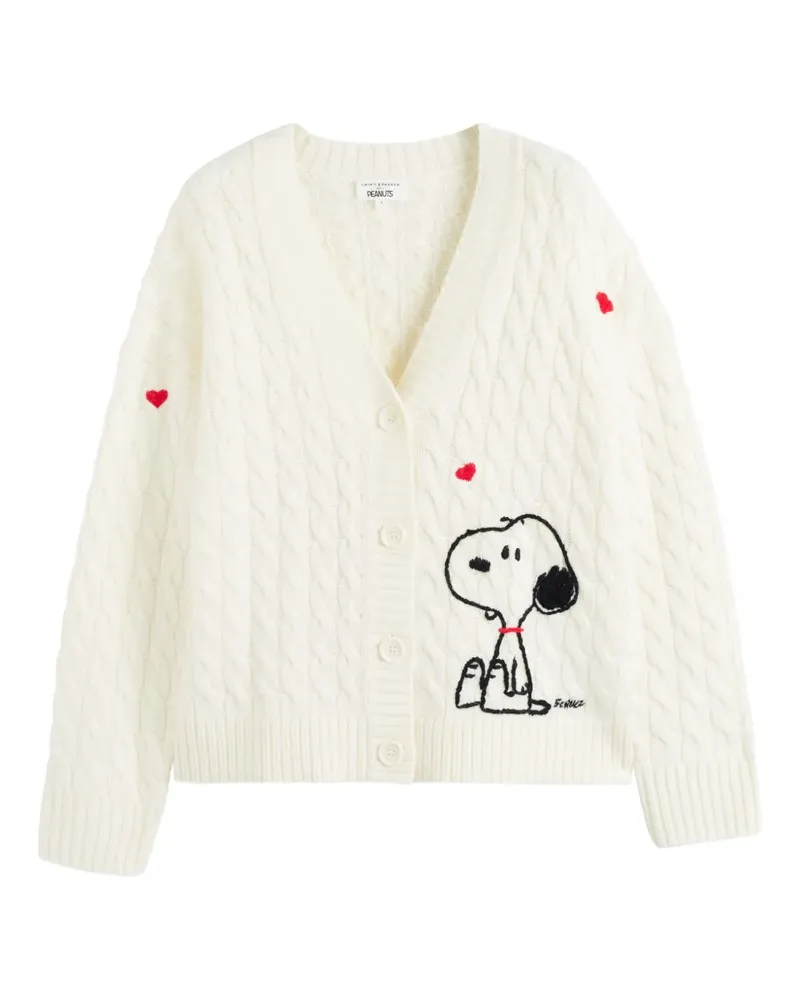 Chinti & Parker x Snoopy Peanuts Cardigan mit Zopfmuster - Nude Nude