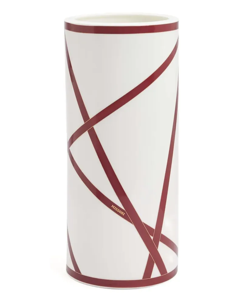 Missoni Home Runde Nastri Vase (36cm x 16cm) - Weiß Weiß