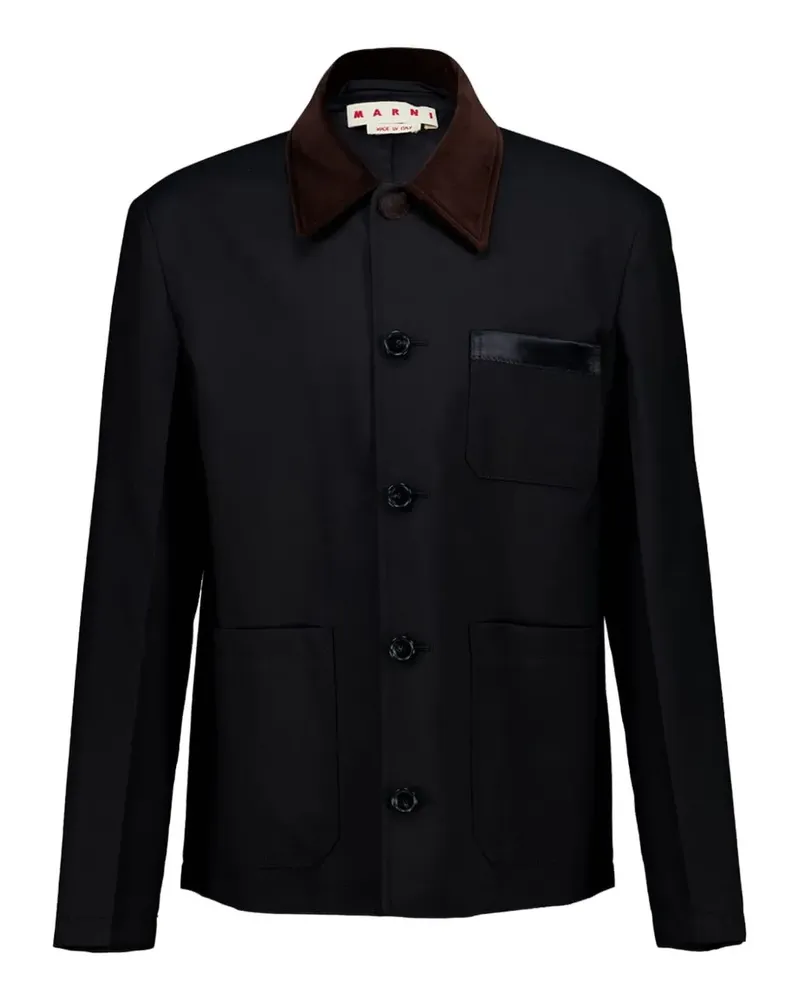 Marni pocket collar jacket - Schwarz Schwarz