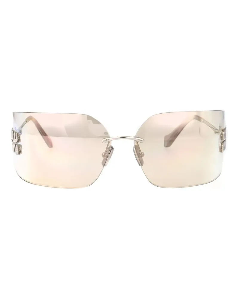 Miu Miu Geometrische Sonnenbrille - Silber Silber