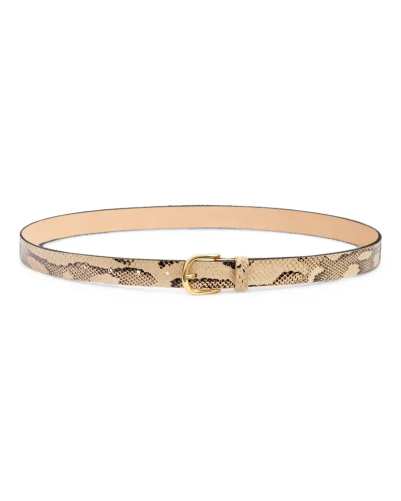 Isabel Marant Zap skinny python-effect leather belt - Nude Nude
