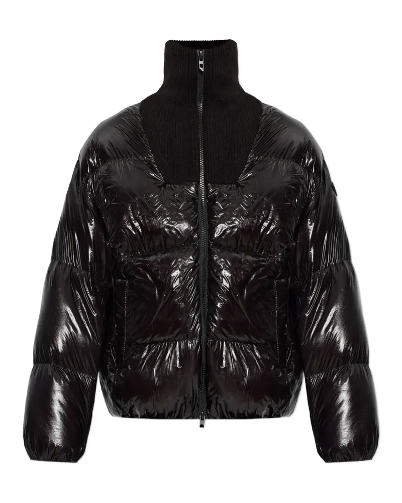Diesel ribbed-knit panel puffer jacket - Schwarz Schwarz