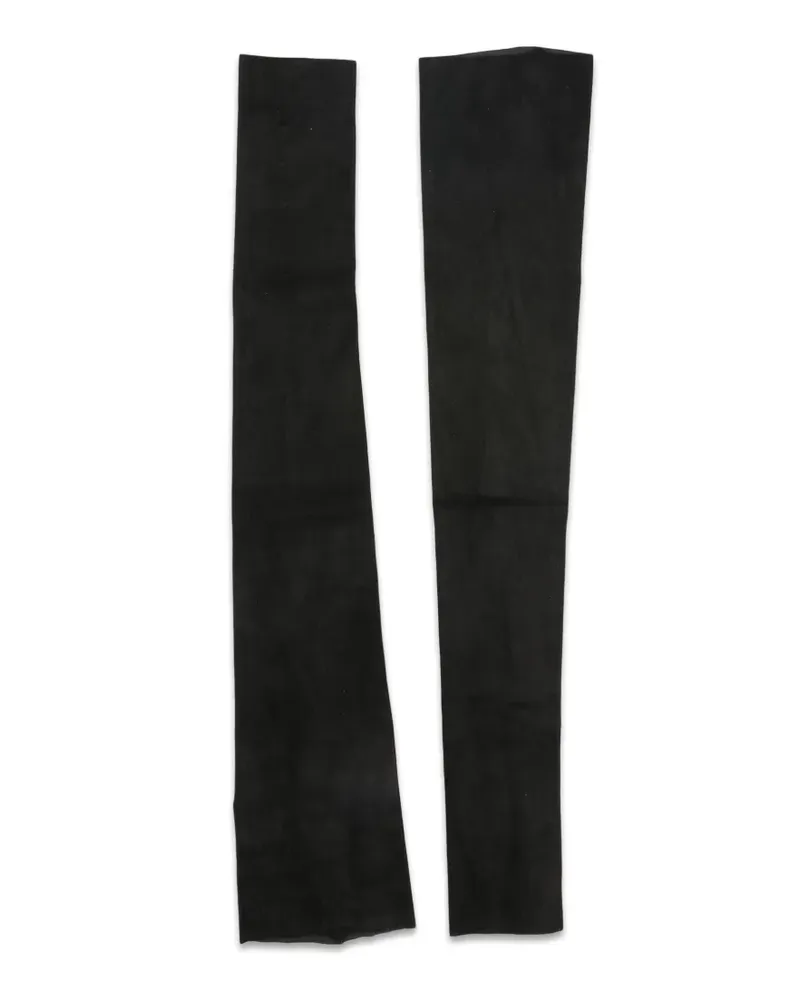 Isabel Benenato suede fingerless gloves - Schwarz Schwarz
