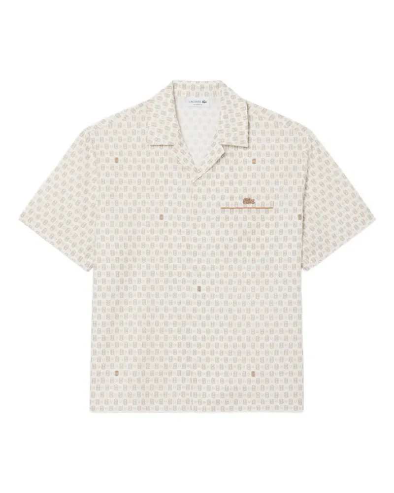 Lacoste tennis-print short-sleeve shirt - Nude Nude