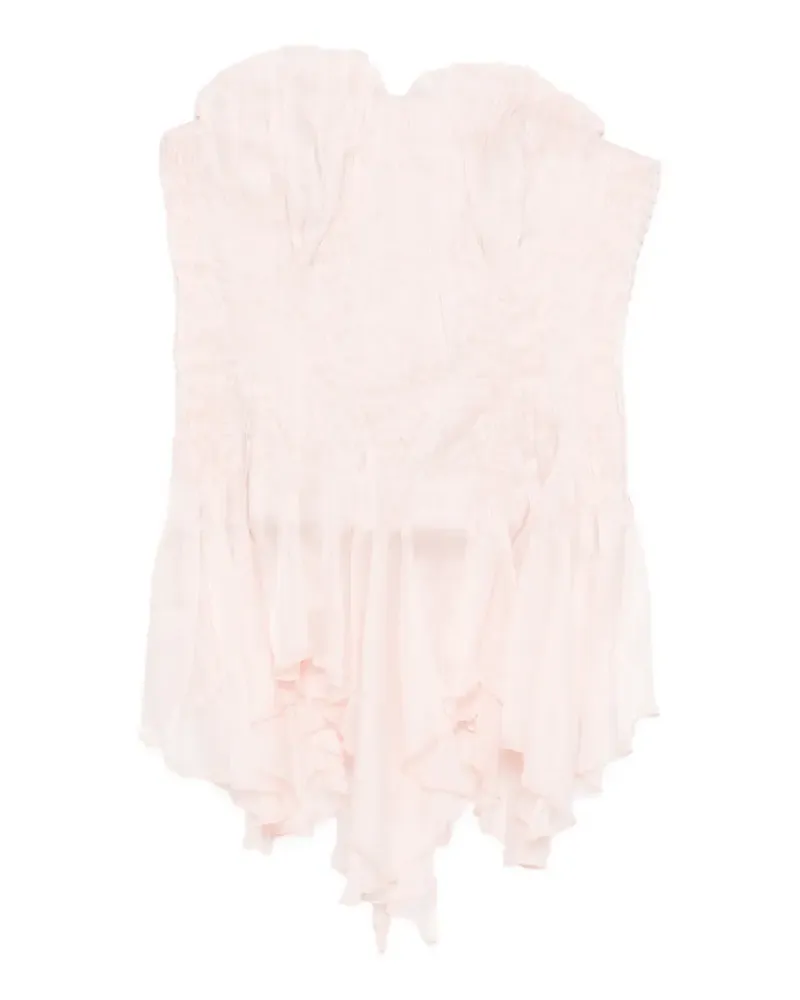 Aje. Nisha ruffled bustier - Rosa Rosa