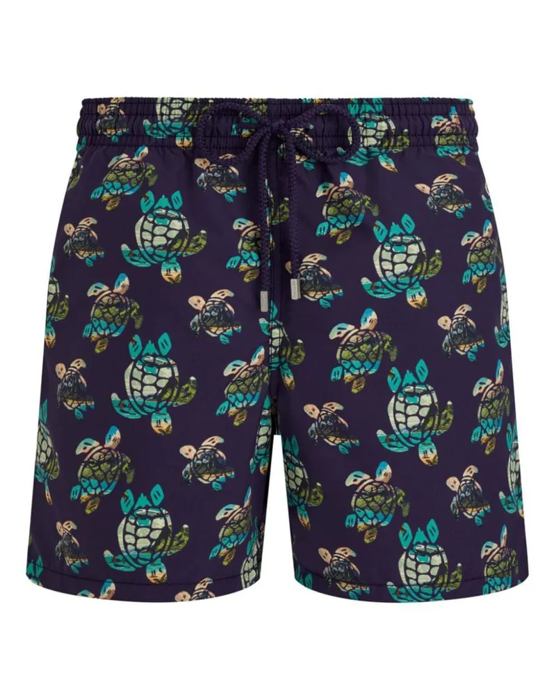 Vilebrequin Landscape Turtles Badeshorts - Blau Blau