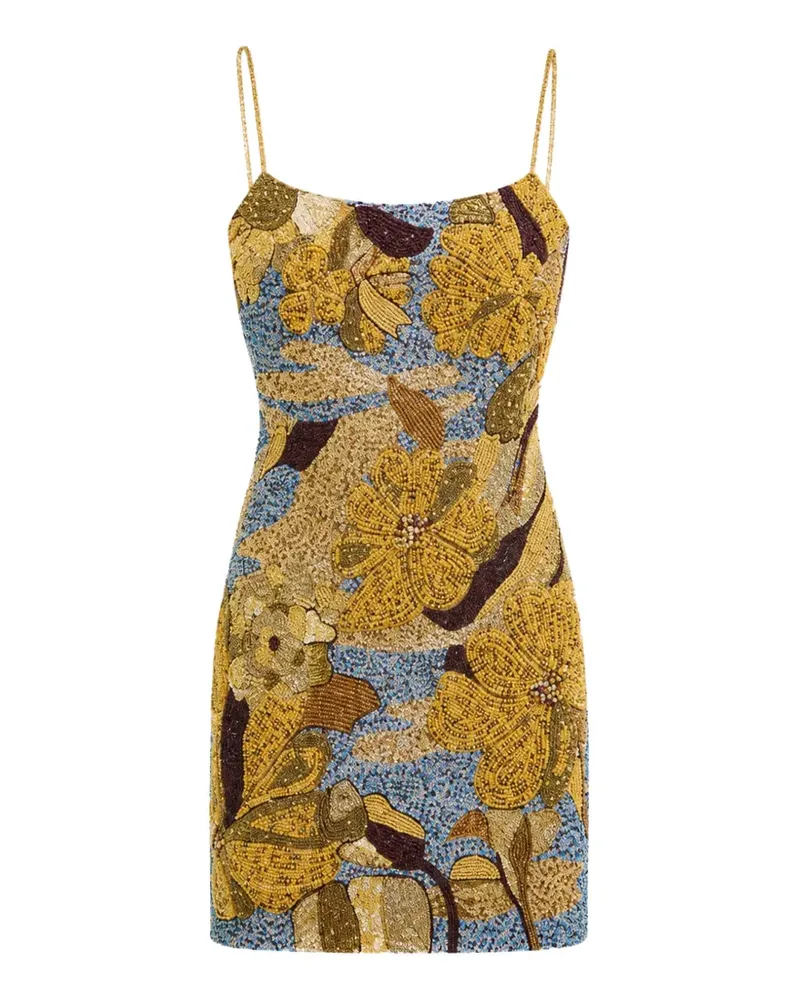 Cult Gaia Bebe Minikleid mit Perlenverzierung - Gelb Gelb
