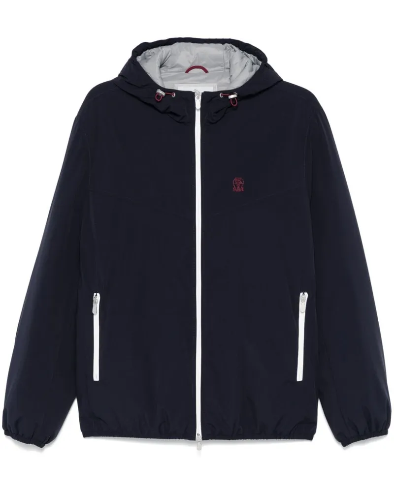 Brunello Cucinelli Jacke mit Logo-Stickerei - Blau Blau