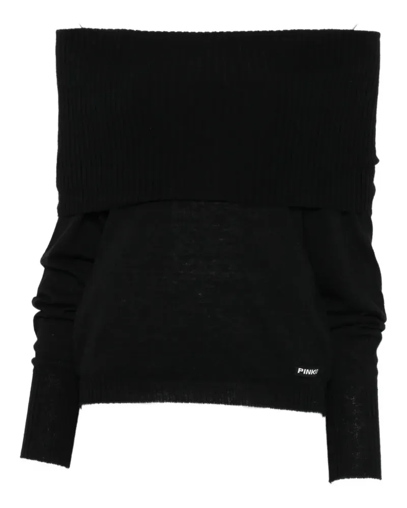 Pinko Schulterfreier Pullover - Schwarz Schwarz