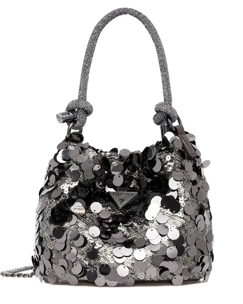 Guess Umhängetasche mit Logo-Schild - Grau Grau