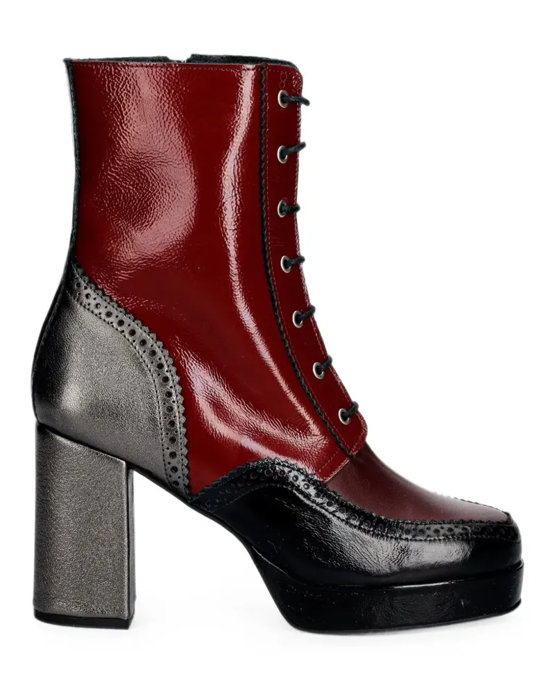 Fly London brogue-detail lace-up boots - Rot Rot