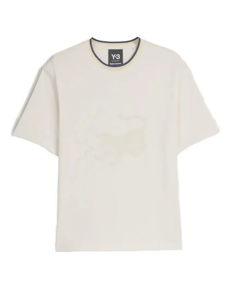 Y-3 x Wales Bonner tiger-print ringer T-shirt - Weiß Weiß