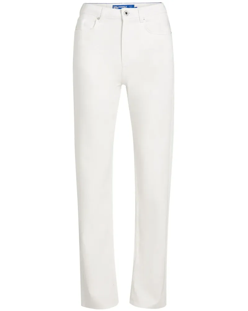 Karl Lagerfeld Straight-Leg-Jeans mit hohem Bund - Weiß Weiß