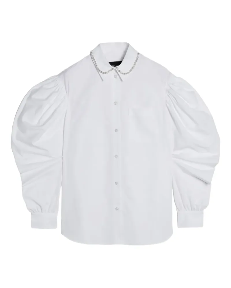 Simone Rocha beaded draped-sleeve shirt - Weiß Weiß