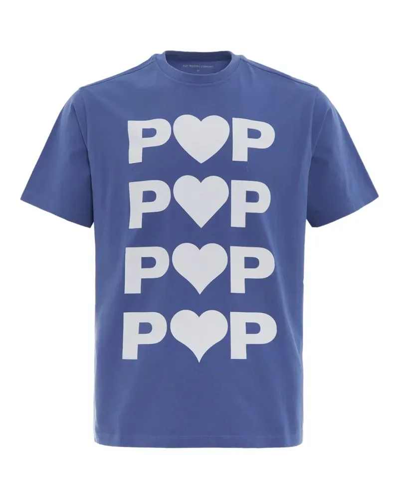 Pop Trading Company T-Shirt mit Herzmotiv - Blau Blau